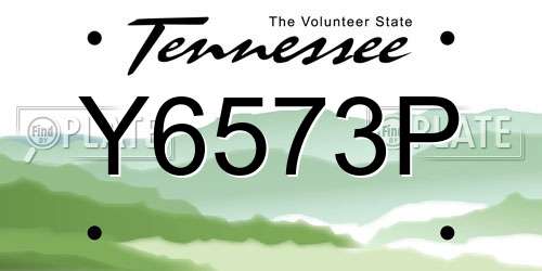 Y6573P Tennessee License Plate