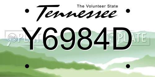 Y6984D Tennessee License Plate