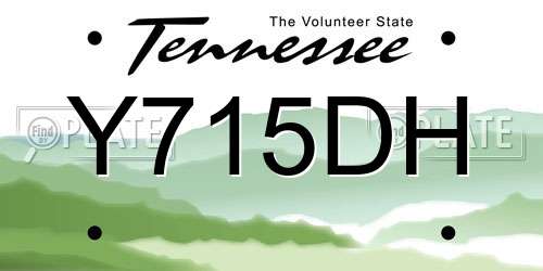 Y715DH Tennessee License Plate