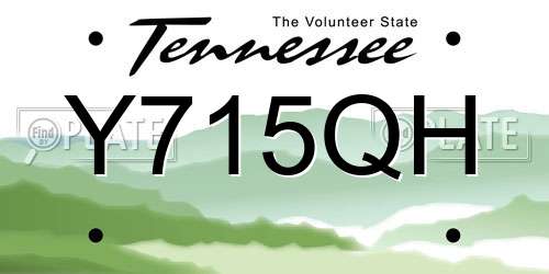 Y715QH Tennessee License Plate