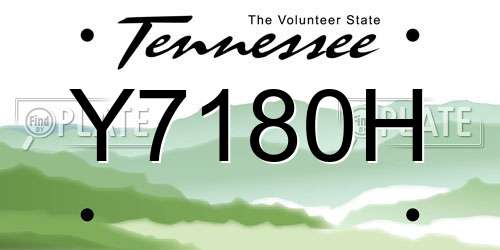 Y7180H Tennessee License Plate