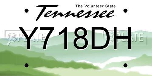 Y718DH Tennessee License Plate