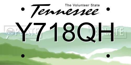 Y718QH Tennessee License Plate