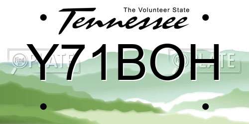 Y71BOH Tennessee License Plate