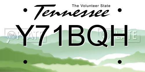 Y71BQH Tennessee License Plate