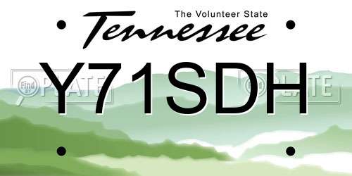 Y71SDH Tennessee License Plate