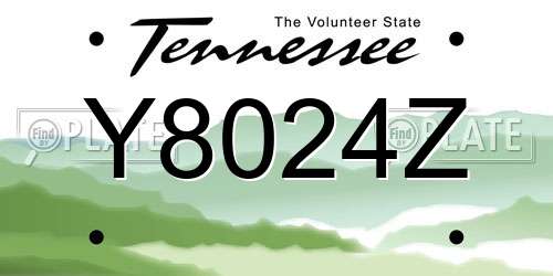 Y8024Z Tennessee License Plate