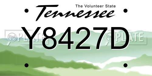 Y8427D Tennessee License Plate
