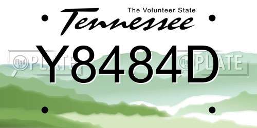 Y8484D Tennessee License Plate