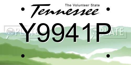 Y9941P Tennessee License Plate