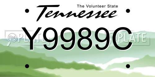 Y9989C Tennessee License Plate