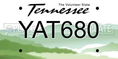 YAT680 Tennessee License Plate