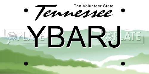 YBARJ Tennessee License Plate
