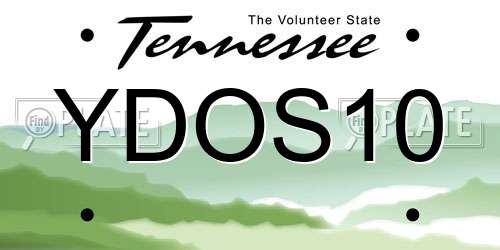 YDOS10 Tennessee License Plate