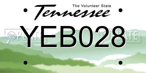 YEB028 Tennessee License Plate