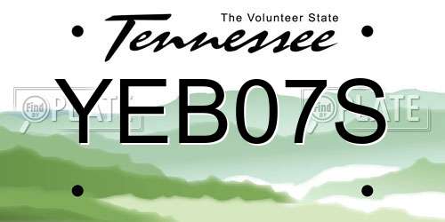 YEB07S Tennessee License Plate