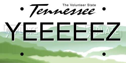 YEEEEEZ Tennessee License Plate