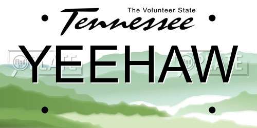 YEEHAW Tennessee License Plate