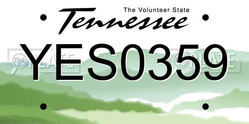 YES0359 Tennessee License Plate
