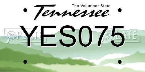 YES075 Tennessee License Plate