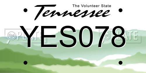 YES078 Tennessee License Plate