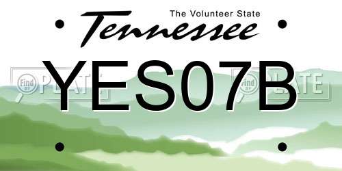 YES07B Tennessee License Plate