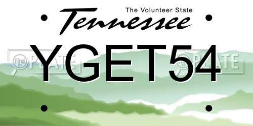 YGET54 Tennessee License Plate