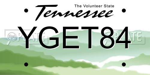 YGET84 Tennessee License Plate