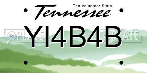 YI4B4B Tennessee License Plate
