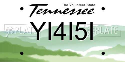 YI4I5I Tennessee License Plate