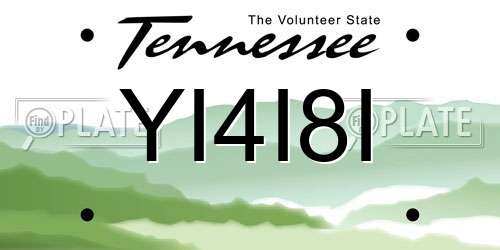 YI4I8I Tennessee License Plate