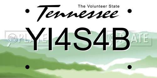 YI4S4B Tennessee License Plate