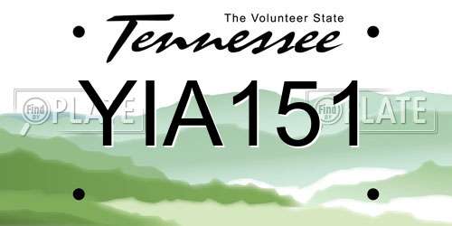 YIA151 Tennessee License Plate