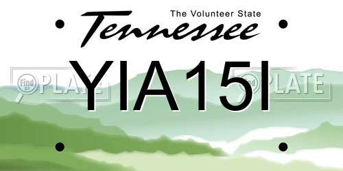 YIA15I Tennessee License Plate