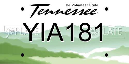 YIA181 Tennessee License Plate