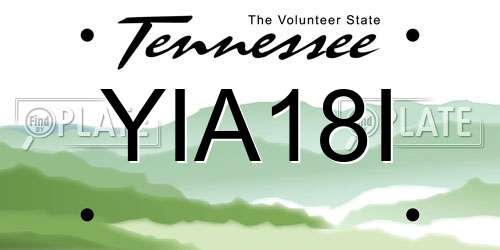 YIA18I Tennessee License Plate
