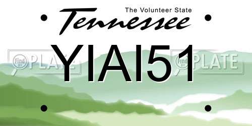 YIAI51 Tennessee License Plate