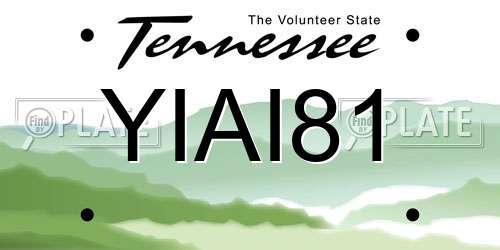 YIAI81 Tennessee License Plate