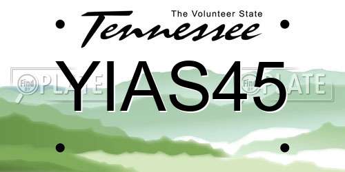 YIAS45 Tennessee License Plate