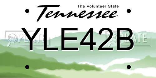 YLE42B Tennessee License Plate