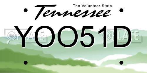 YOO51D Tennessee License Plate