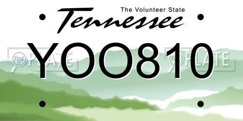 YOO810 Tennessee License Plate