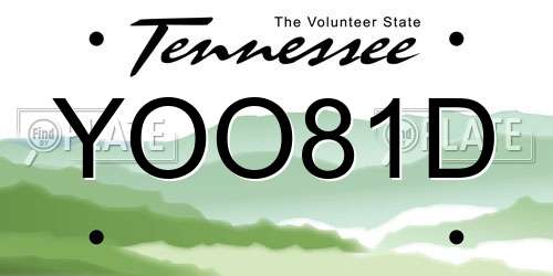 YOO81D Tennessee License Plate