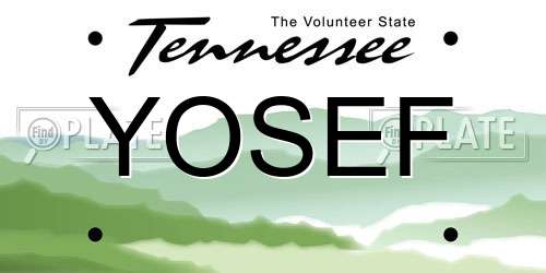YOSEF Tennessee License Plate