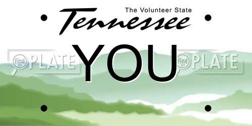 YOU Tennessee License Plate