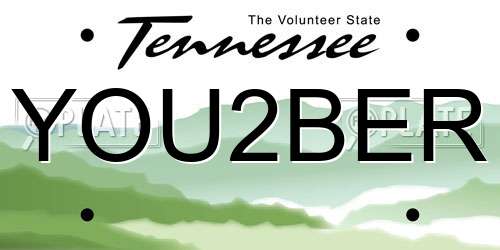 YOU2BER Tennessee License Plate
