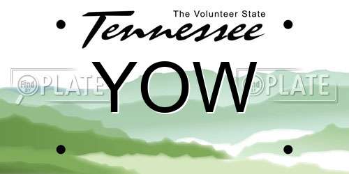YOW Tennessee License Plate
