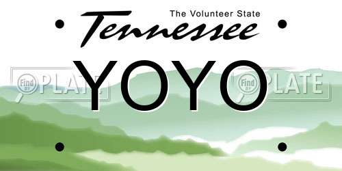 YOYO Tennessee License Plate