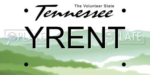 YRENT Tennessee License Plate