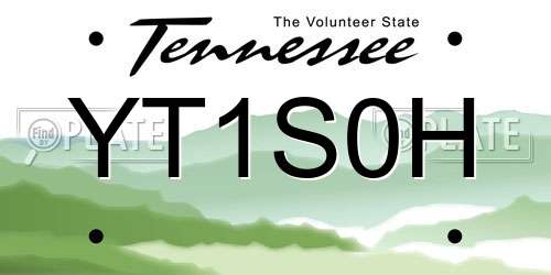 YT1S0H Tennessee License Plate